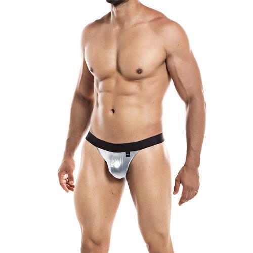 C4M High Cut Cheeky Brief Provocative - Silver Black